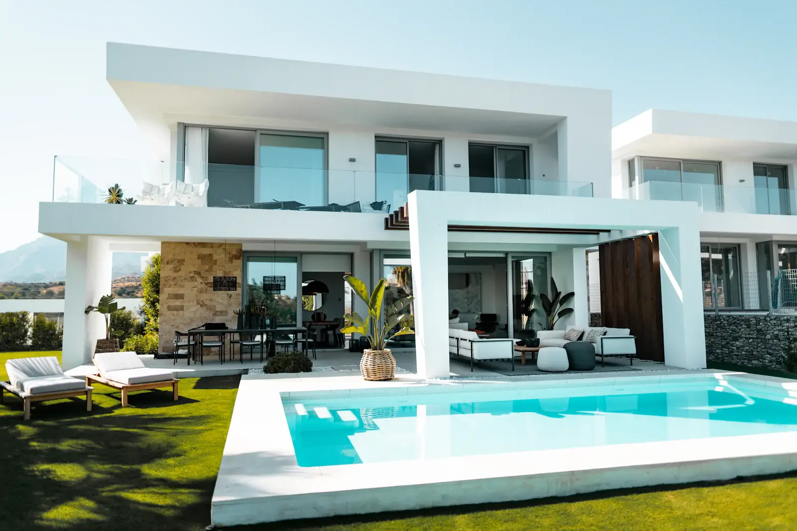 Modern luxury development aerial view